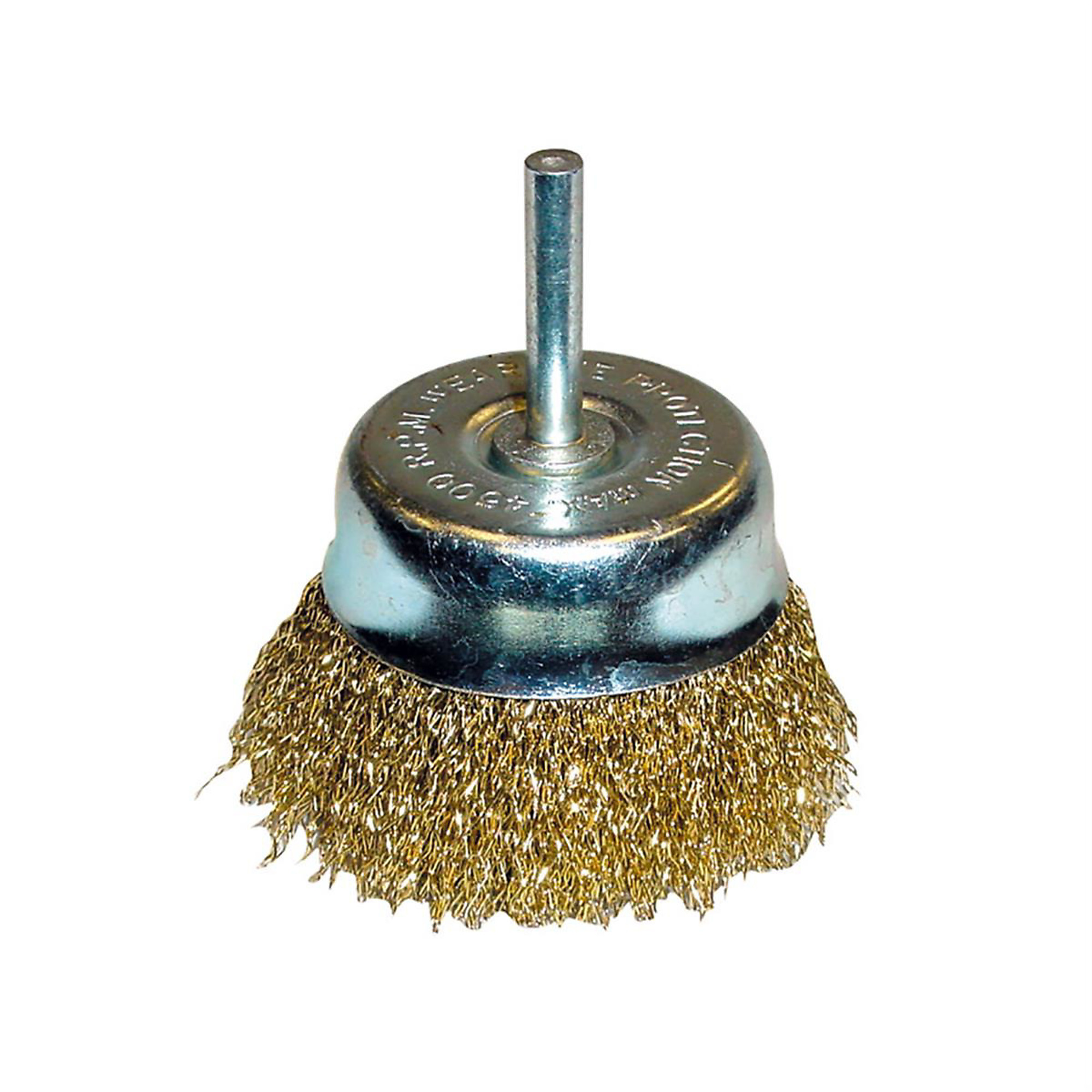 K Tool International Crimped Cup Brush — 3in. Diameter, Coarse, 1/4in. Stem, 4,500 Max RPM, Model# KTI79216